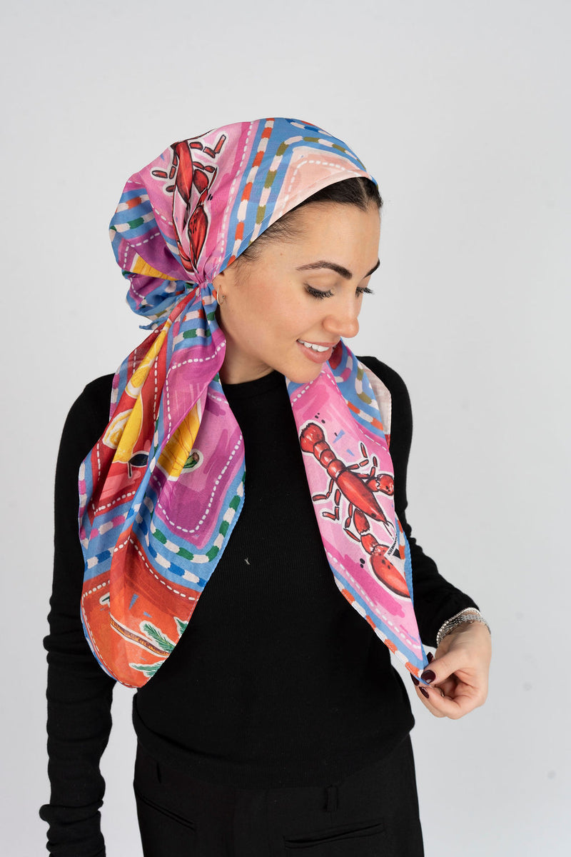 Amalfi Market Scarf (Square Scarf + Pretied) – Nicsessories