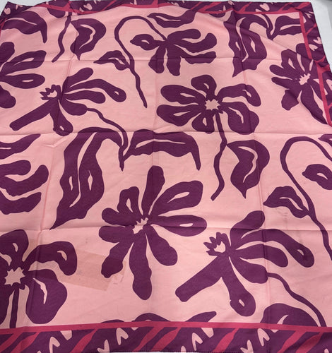 Burgundy Floral Tichel (Square, Square w/ non visible grip, Pretied w/ grip) PREORDER