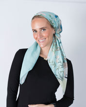 Load image into Gallery viewer, Jade Jardin Headscarf (Square, Square w/ non visible grip, Pretied w/ grip, open back Pretied w/ grip)