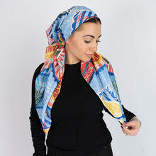 Load image into Gallery viewer, Citrus Stamp Scarf (Square Scarf + Pretied)
