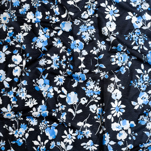 Blue + Black Floral Tichels (Square, Square w/ hidden grip, Pretied w/ grip, 2 in 1 Pretied w/ grip)k