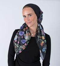 Load image into Gallery viewer, Enchanted Botanica Headscarf (Square, Square w/ non visible grip, Pretied w/ grip, open back Pretied w/ grip)