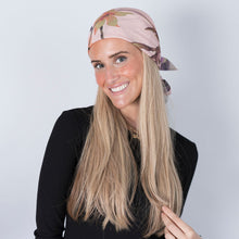 Load image into Gallery viewer, Orchid Oasis Headscarf (Square, Square w/ non visible grip, Pretied w/ grip, open back Pretied w/ grip)