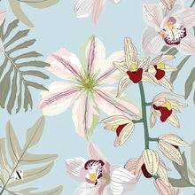 Load image into Gallery viewer, Orchid Breeze Headscarf (Square, Square w/ non visible grip, Pretied w/ grip, open back Pretied w/ grip)