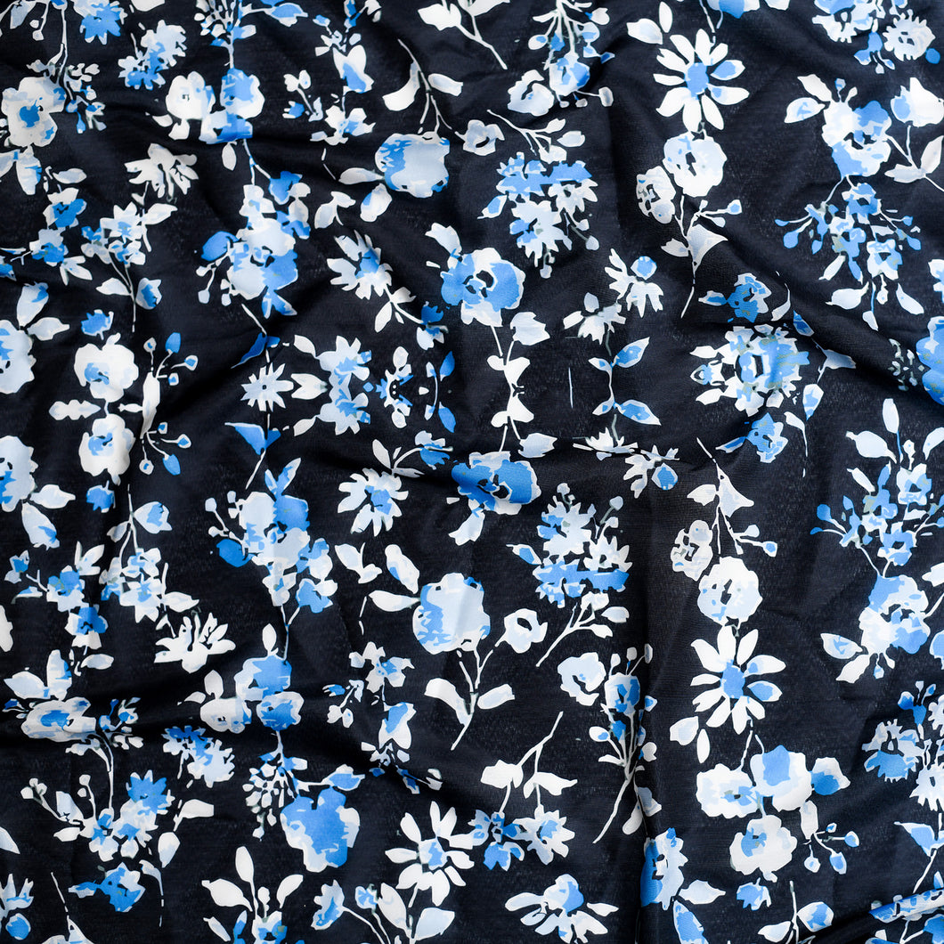 Black/Blue Floral Pretied Tichel