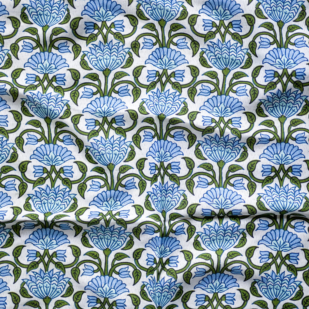Periwinkle Floral Tichel (Square, Square w/ non visible grip, Pretied w/ grip, 2 in 1 Pretied w/ grip)