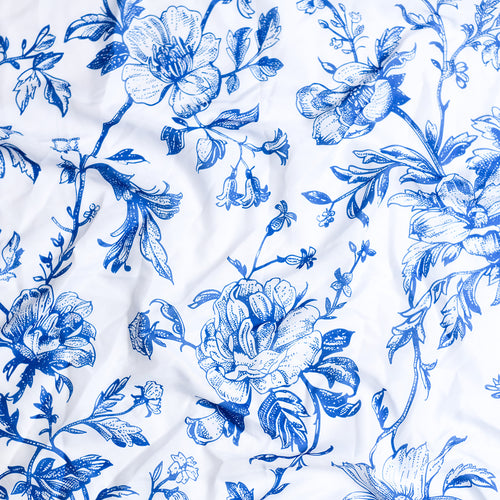 Blue Floral Toile Tichels (Square, Square w/ hidden grip, Pretied w/ grip, 2 in 1 Pretied w/ grip)