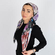 Load image into Gallery viewer, Evening Bloom Scarf (Square Scarf + Pretied)
