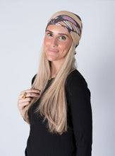 Load image into Gallery viewer, Golden Flutter Headscarf (Square, Square w/ non visible grip, Pretied w/ grip, open back Pretied w/ grip)