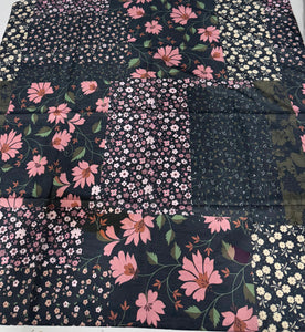 Floral Patchwork Tichel (Square, Square w/ non visible grip, Pretied w/ grip) PREORDER