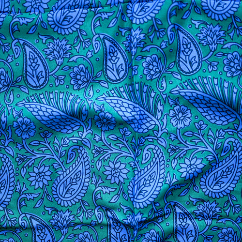 Emerald/Cobalt Paisley Tichel (Square, Square w/ non visible grip, Pretied w/ grip, 2 in 1 Pretied w/ grip)