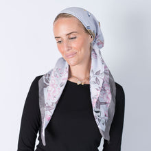 Load image into Gallery viewer, Butterfly Blossom Headscarf (Square, Square w/ non visible grip, Pretied w/ grip, open back Pretied w/ grip)