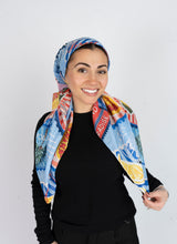 Load image into Gallery viewer, Citrus Stamp Scarf (Square Scarf + Pretied)