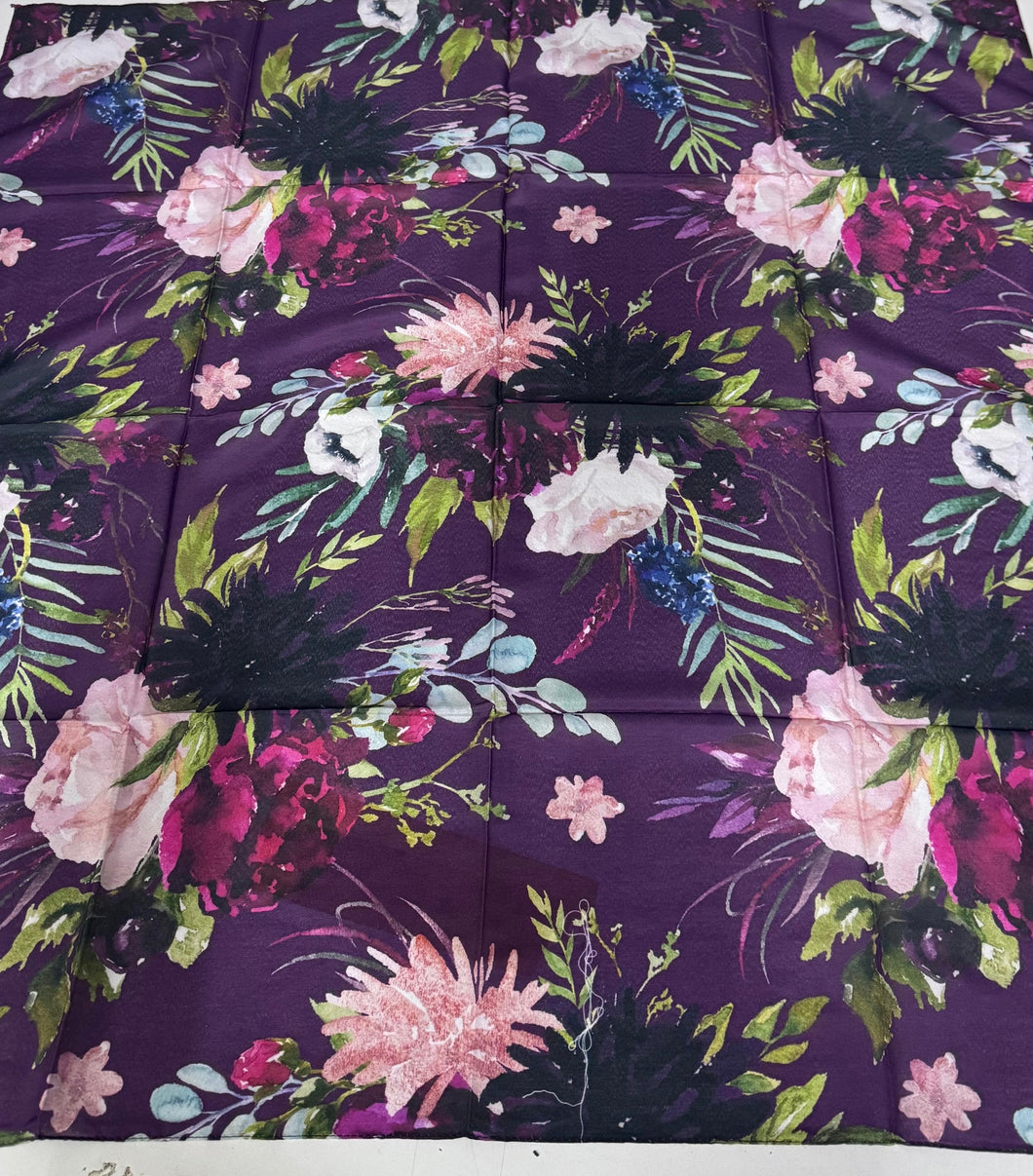 Burgundy Garden Tichel (Square, Square w/ non visible grip, Pretied w/ grip) PREORDER