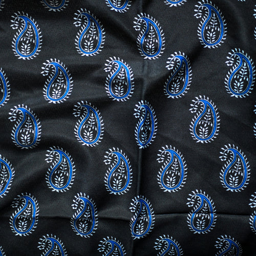 Black/Cobalt Paisley Tichel (Square, Square w/ non visible grip, Pretied w/ grip, 2 in 1 Pretied w/ grip)