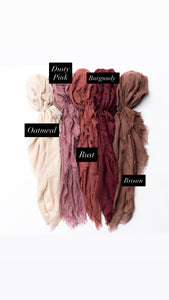 Solid Pretieds W/ Fringe Edges (More Colors)