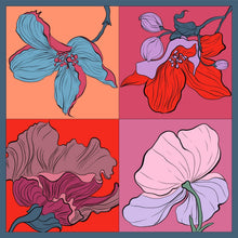 Load image into Gallery viewer, Electric Bloom Scarf (Square Scarf + Pretied)