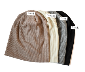 The Shimmer Ribbed Sweater Beanie